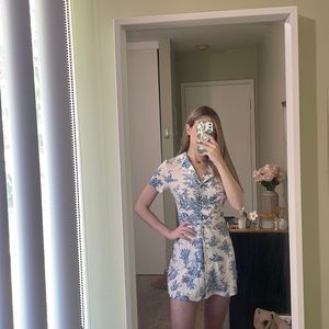 NWT Cider Touile de Jouy button up mini dress